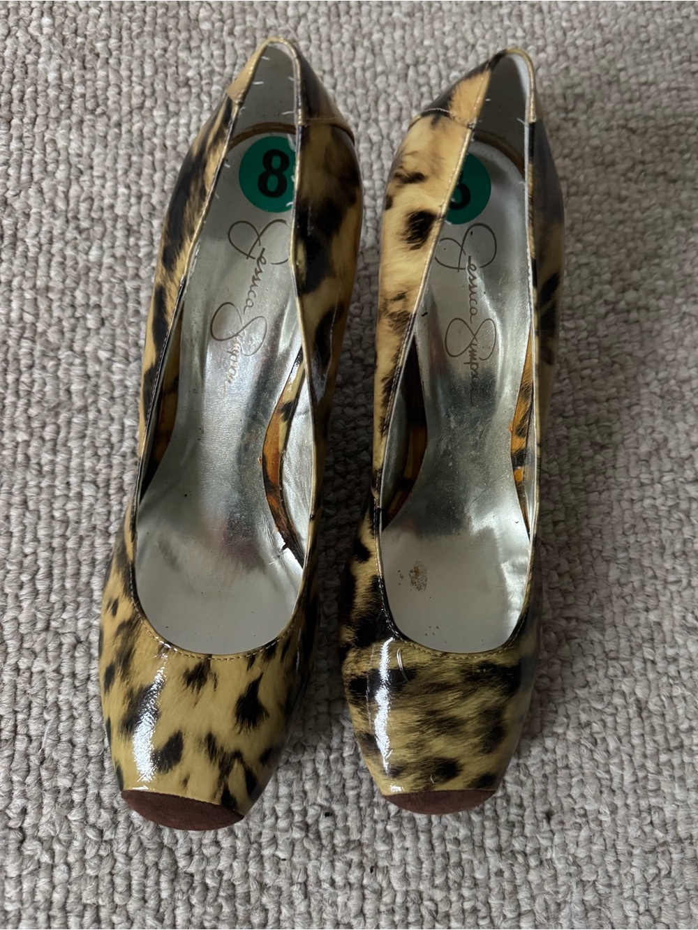 Jessica Simpson Leopard Print Wedge Pumps - Yellow/Black